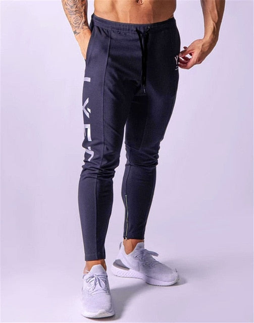 Sports pants men's jogger fitness sports trousers new fashion printed muscle men's fitness training pants