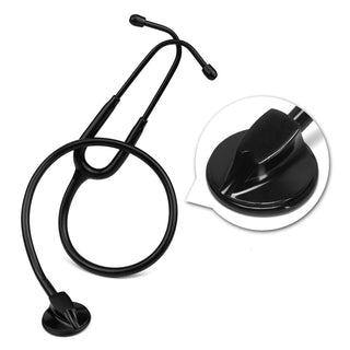 All Black Medical Cardiology Doctor Stethoscope Professional Medical Heart Stethoscope Nurse Student Medical Equipment Device