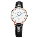 TIME100 Light Luxury Fashion Watch Simple Light Leather Belt Disc Calendar Ladies Watch Retro Wild Quartz Watch Female