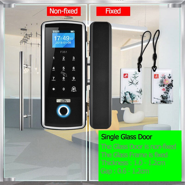 Smart Door Fingerprint Electric Lock Electronic Digital Gate Opener RFID Biometric Finger Print Security Glass Password Card