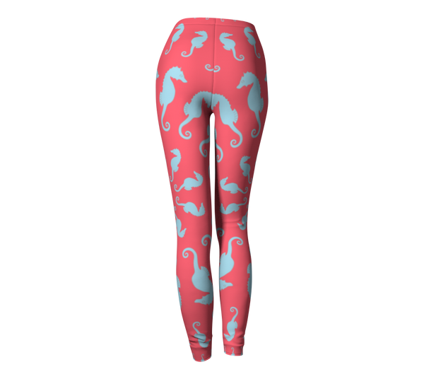 Seahorse Leggings - Coral Pink