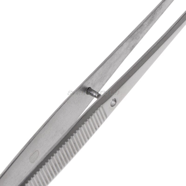 Stainless Steel Tweezers Serrated Curved Dental Instruments Dental Tool