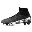 ZHENZU Outdoor Men Boys Soccer Shoes TF/FG Football Boots High Ankle Kids Cleats Training Sport Sneakers Size 35-44