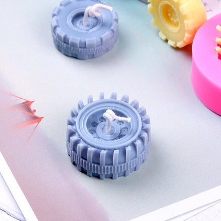 3D Tyre Silicone Candle Mold DIY Car Tire Soap Mold Fondant Cake Mold Chocolate Fudge Tool Resin Clay Candle Molds