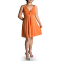 Evanese Women's Plus Size Short Deep v Neck Casual Day Cocktail Mini Dress
