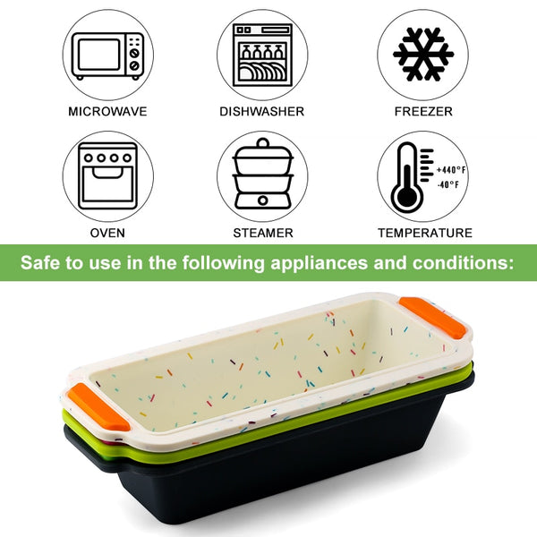 Rectangular Silicone Bread Pan Mold Toast Bread Mold Cake Tray Long Square Cake Mould Bakeware Non-Stick Baking Tools