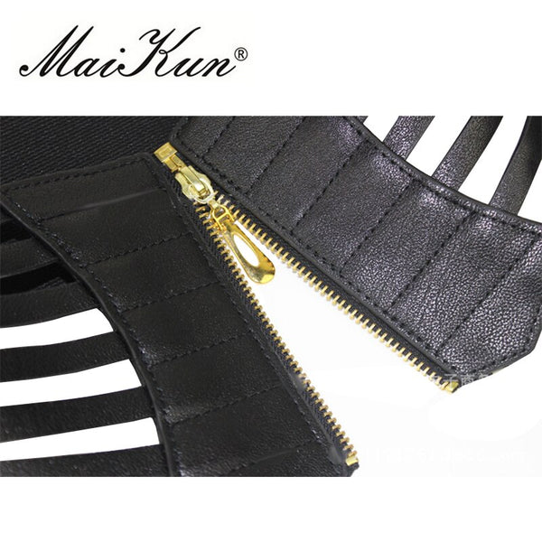 MaiKun Elastic Belts for Women Luxury Brand Women Belt Female Leather Belt Designer Cummerbund