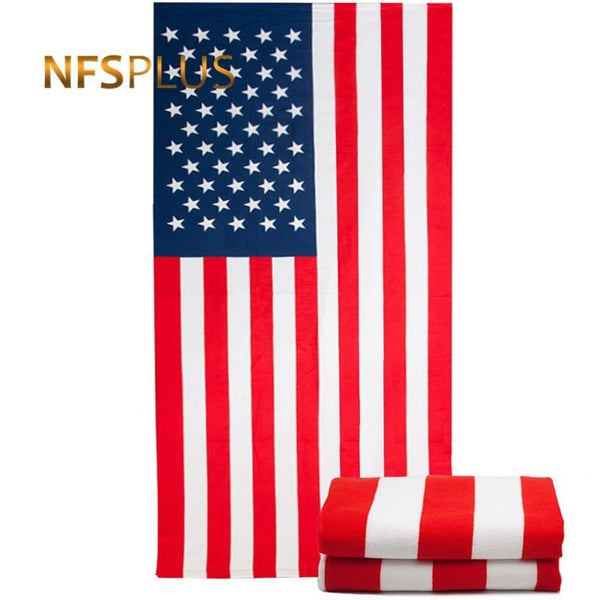 USA Flag Travel Beach Towel Microfiber 70x140cm Quick Dry Absorbent Super Soft Washcloth Swim Spa Sports Bath Towel for Adults