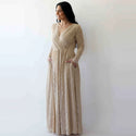 Curve & Plus Size  Champagne Boho Wedding Dress With Pockets #1269