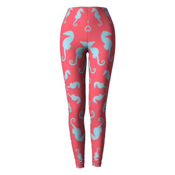 Seahorse Leggings - Coral Pink