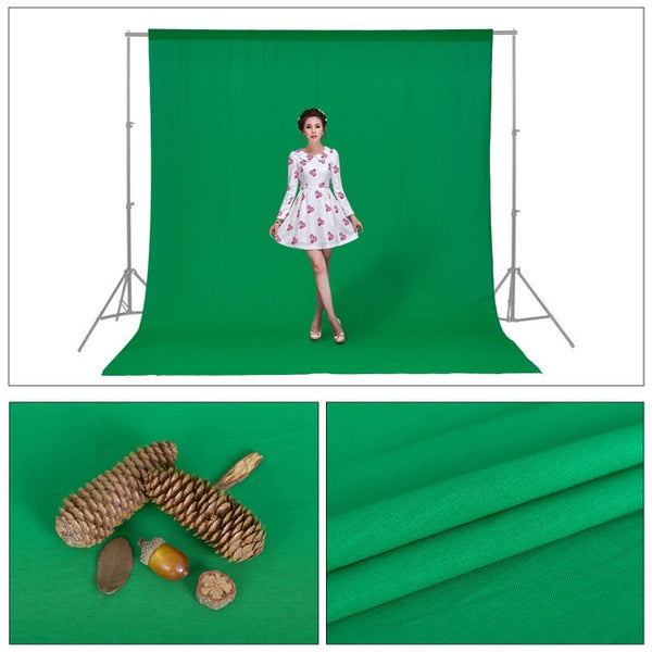 Green screen Photography Backdrops Green/White/Black/Blue/Grey Muslin Polyester-cotton Professional Background for Photo Studio