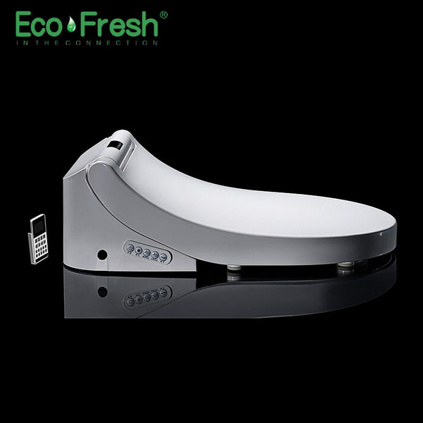 Ecofresh Smart toilet seat D-shape Electric Bidet cover heat double nozzle soft wash dry massage fit wall-mounted toilet