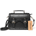 Annmouler High Quality Women Crossbody Bag Vintage Shoulder Bag Black Small Handbags Pu Leather Satchel Bag HollowOut Briefcase
