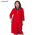 5XL 6XL Autumn Plus Size Plaid Dress 2019 Winter Casual Women Large Size Work Dress Lady Office 4XL Big Size Bodycon Party Dress