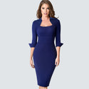 Autumn Professional Women Formal Sheath Bodycon Slim Elegant Work Business Office Lady Dress HB471