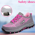 Steel Toe Work Women Work Boots Mesh Women Lightweight Breathable Outdoor Anti-smashing Anti-Piercing Construction Safety Shoes