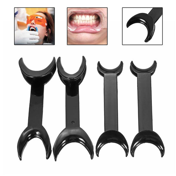 4 PCS Dental Tool T-Shape Intraoral Cheek Lip Retractor Opener Double Head Orthodontic Teeth Mouth Opener Size Small+Large