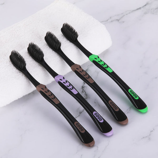 4Pcs/Pack Bamboo Toothbrush Bamboo Charcoal Nano Toothbrush of Dental Oral Care Soft Brush for Adults