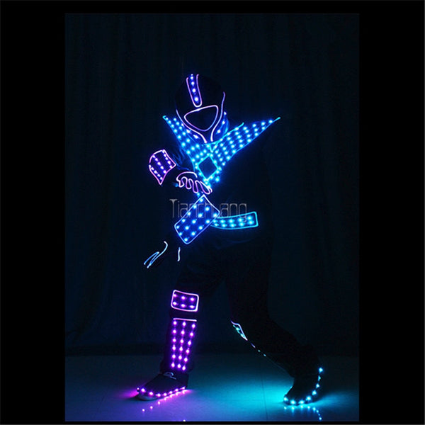 TC-176 Programmable Men led robot costumes dance costumes robot suit full color led light dj clothes luminous stage wears disco