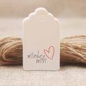 5*3cm DIY Made with love wedding tag card scallop heart shape valentines days gift /crafts/bakery /candy tag label 100opc/lot