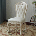 European dining chair modern solid carved soft bag fabric leather chair restaurant hotel nail white back home stool