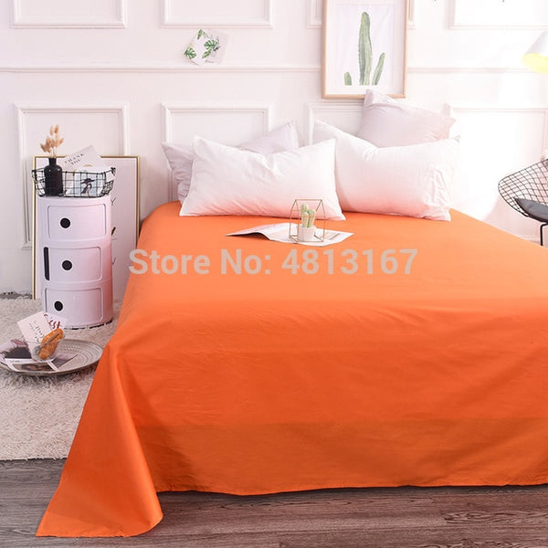 Egyptian Cotton Bed Sheets Flat Sheet Bedding Top Sheet Pure / Plain Colour Black White Gray Twin Full Queen King