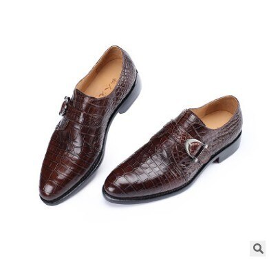 hujingsha crocodile leather men shoes  men'shoes Korean version  Men's dress shoes leather shoes