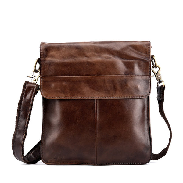 Norbinus Genuine Leather Bag Men Messenger Shoulder Bags Cowhide Crossbody Bag for Men Business Leather Handbags Small Briefcase