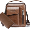 handbag Man Messenger Bag 2 Set Men Pu Leather Shoulder Bags Business Crossbody Casual Bag Famous Brand small black briefcase