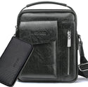 handbag Man Messenger Bag 2 Set Men Pu Leather Shoulder Bags Business Crossbody Casual Bag Famous Brand small black briefcase
