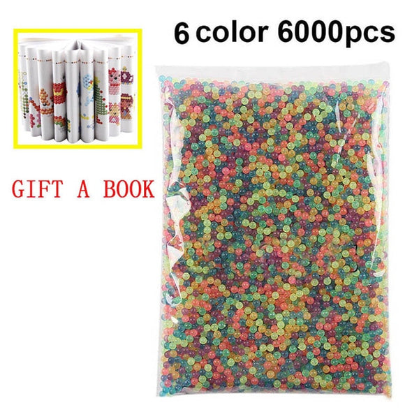 6000pcs 24 colors Refill Beads puzzle Crystal DIY water spray beads set ball games 3D handmade magic toys for children
