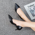 Wild Work Stiletto Pumps PU Leather Nude Black Office Lady High Heels 5cm 7cm Pointed Toe Shoes Women Casual Spring New Tacones