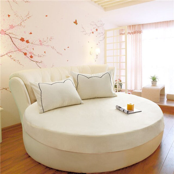Hotel Round Bedding Fitted Bed sheet with Elastic band romantic Themed Hotel Round Mattress Cover Diameter 200cm-220cm