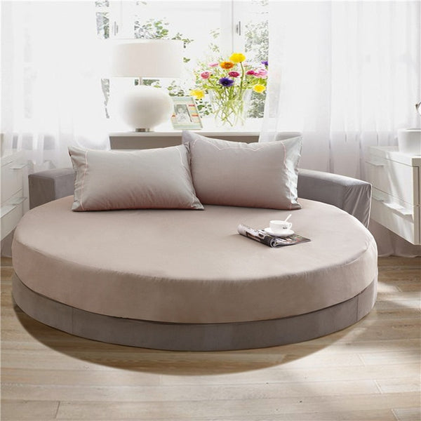 Hotel Round Bedding Fitted Bed sheet with Elastic band romantic Themed Hotel Round Mattress Cover Diameter 200cm-220cm