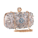 Gold Evening Clutch Women's  Shiny Handbags Bride Wedding Banquet Bag Wedding Dress Accessories Chain Shoulder Banquet Bag