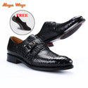 Bespoke handmade high-end dress shoes men's business luxury leather shoes wiht strap buckle