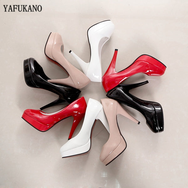 Shallow Mouth Single Shoes Black Work Shoes Sexy High Heels Red Wedding Shoes Party Dress Pumps Large Size Womens Shoes 41,42