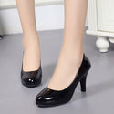 Shallow Mouth Single Shoes Black Work Shoes Sexy High Heels Red Wedding Shoes Party Dress Pumps Large Size Womens Shoes 41,42