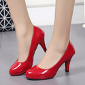 Shallow Mouth Single Shoes Black Work Shoes Sexy High Heels Red Wedding Shoes Party Dress Pumps Large Size Womens Shoes 41,42