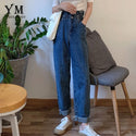YuooMuoo High Quality Soft Vintage Boyfriend Jeans for Women 2019 Elastic High Waist Mom Black Jeans Harajuku Long Denim Pants