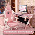 Fashion Minimalist Modern Pink Gaming Table and Chair Set Combination for Girls Anchors Computer Desktop Table Adjustable Height