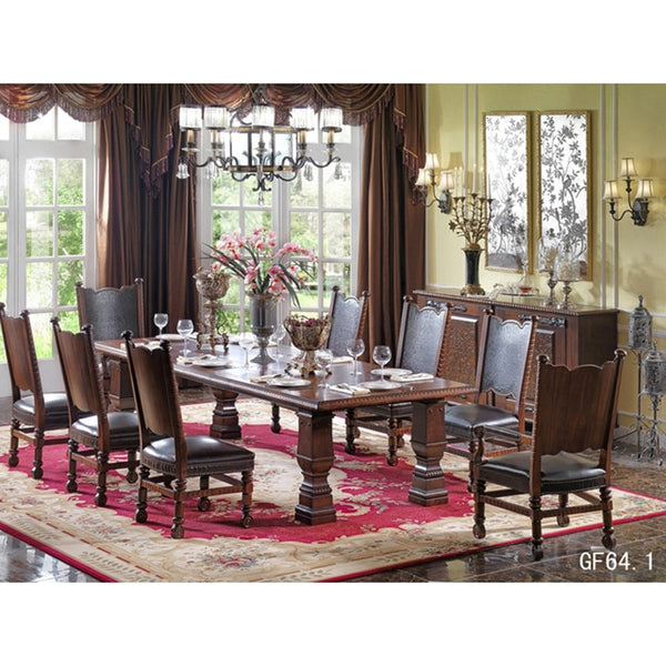 Wooden long dining table chair of luxury dining room set for 8 seater dining table 8-Sitzer-Esstisch Table à dîner 8 places GF64