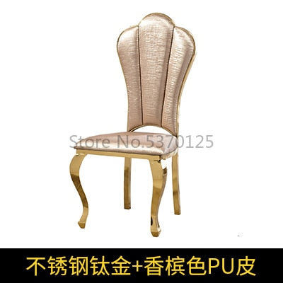 Stainless Steel Dining Chair Hotel Luxury Household Metal Fashion  Backrest