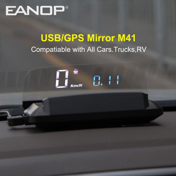 EANOP 2020 New HUD M41 Head-up display GPS Speedometer Car Windscreen Speed Projector KMH/KPM compatiable with All cars