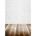 White Brick Wall Photography Backdrops Wooden Floor Backgrounds for Pet Toy Photo Studio Baby Shower Newborn Children Photophone