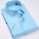 Men's Regular-fit Summer Short Sleeve Solid Classic Shirt Single Patch Pocket Formal Business Work Office Basic Dress Shirts