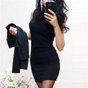 Work Fashion Dress Suits 2 Piece Set For Women Blazer Solid Jacket & Dress Short Mini Dress Businesss Office Lady Suit Feminino