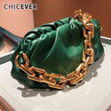 CHICEVER Korean Patchwork Metal Chain Women's Bag Ruched Casual Handbag Clothing Accessories Bags Female 2020 Summer Fashion New