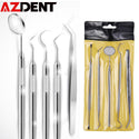 Azdent Dental Mirror Stainless Steel Dental Tool Set Mouth Mirror Dental Kit Instrument Dental Pick Dentist Prepare Tool