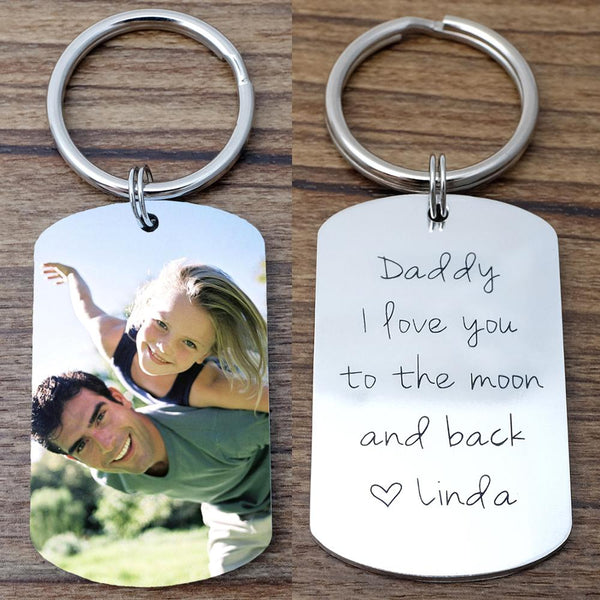 Personalized Picture Keychain Custom Photo Keychain Keepsake Keyring Gift For Him Fathers Day Gift